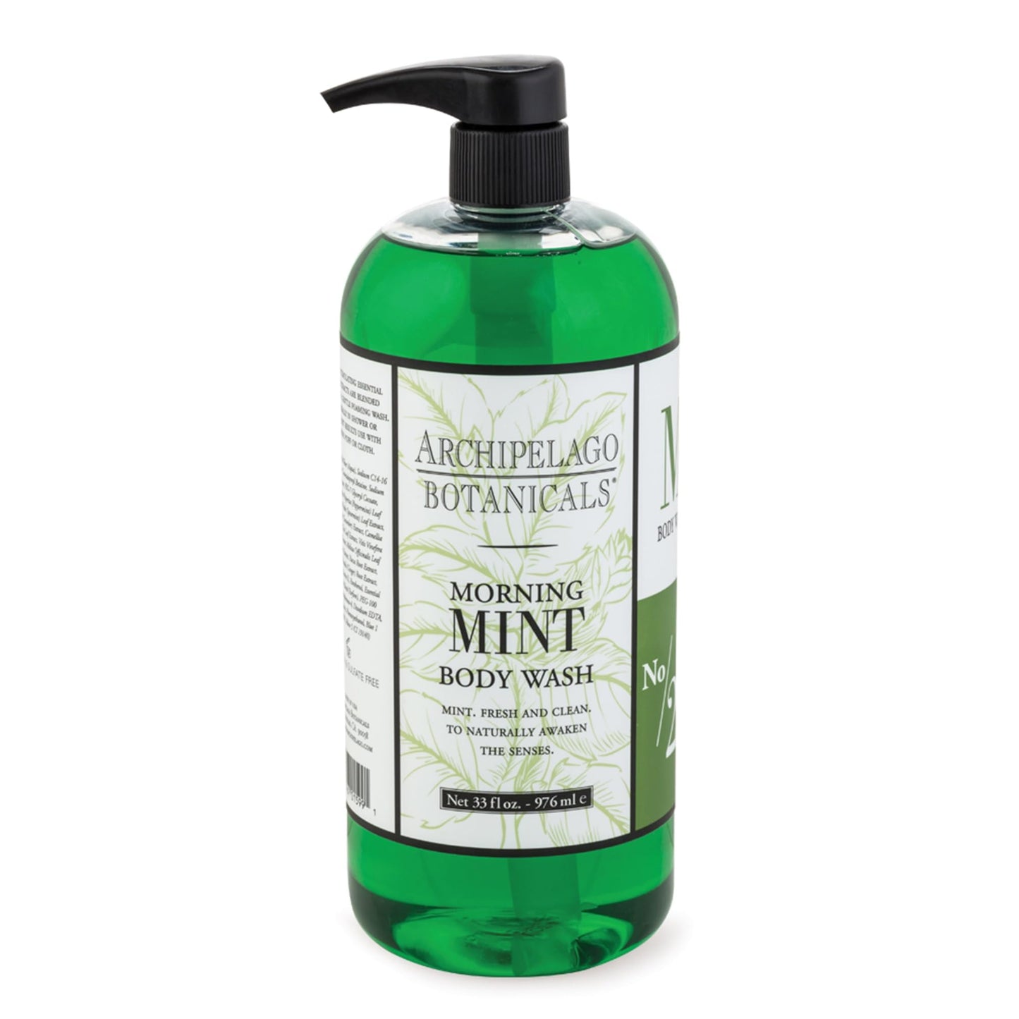 Archipelago Botanicals Morning Mint Body Wash, Moisturizing Body Wash for Dry and Sensitive Skin, Invigorating Shower Gel, Free from Parabens