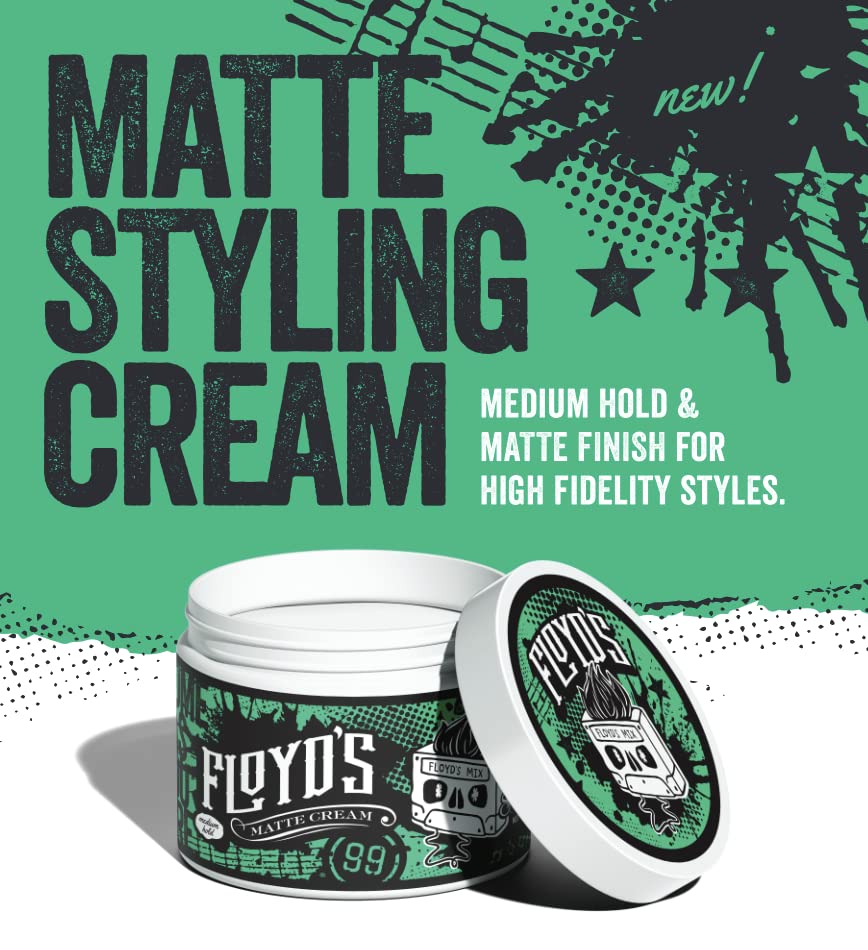 Floyd's Matte Styling Cream Powered by Suavecito - Medium Hold - Matte Finish - 4 oz