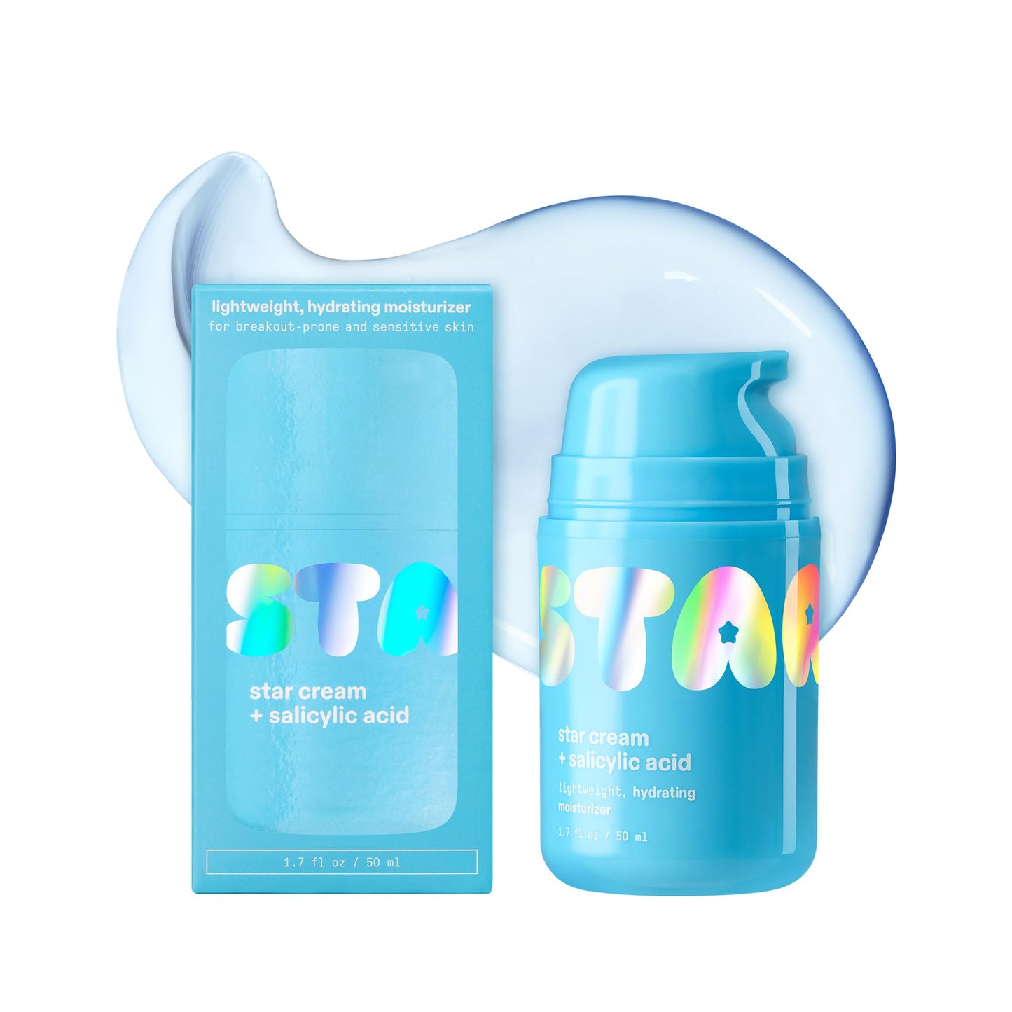 Starface Star Cream + Salicylic Acid, Lightweight, Hydrating Moisturizer, Made for Breakout-Prone and Sensitive Skin, Minimize Breakouts, Unclog