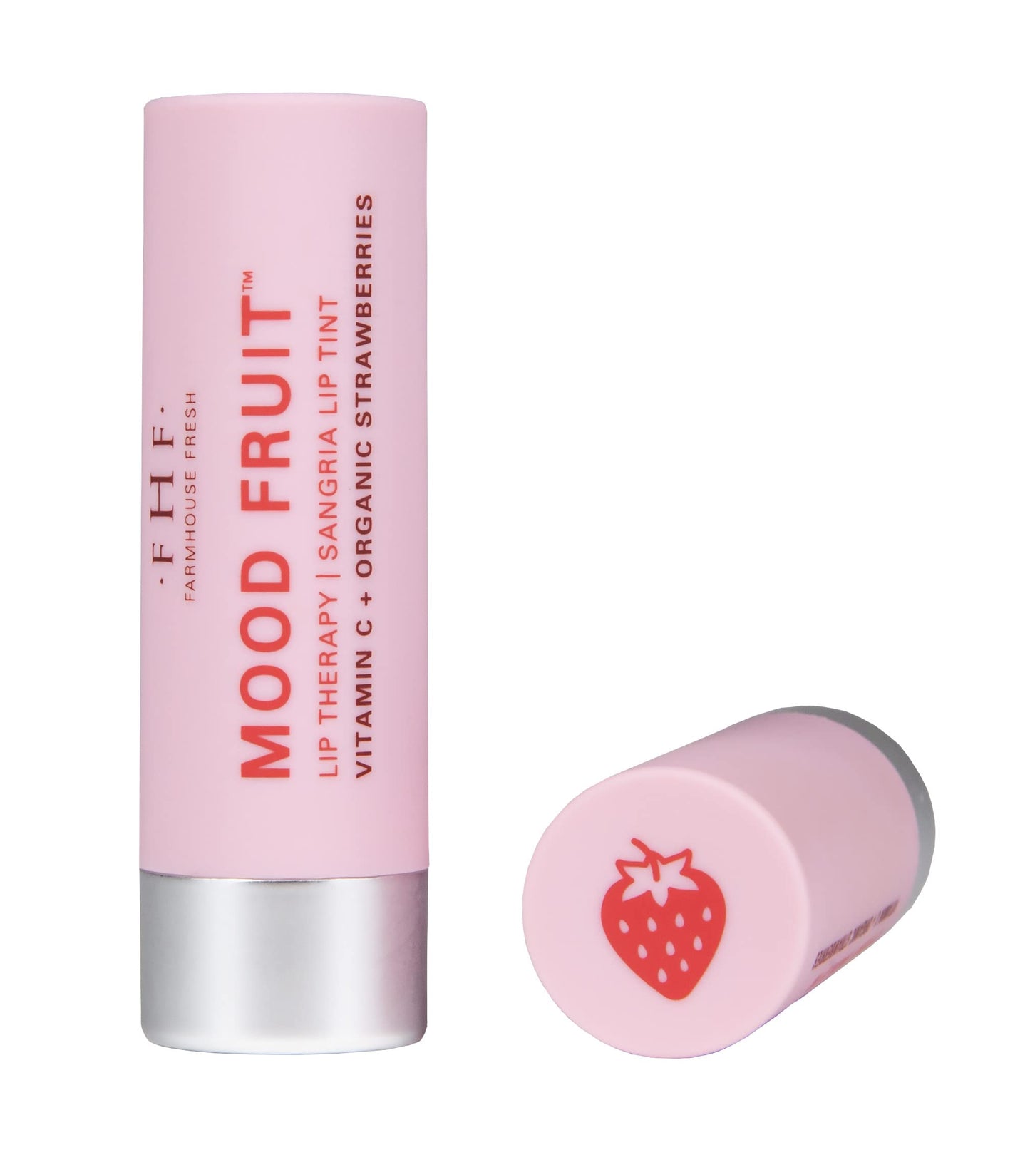 FarmHouse Fresh Shea Butter Lip Balm, Tinted Lip Balm for Dry Lips with Strawberry Mood Fruit Therapy