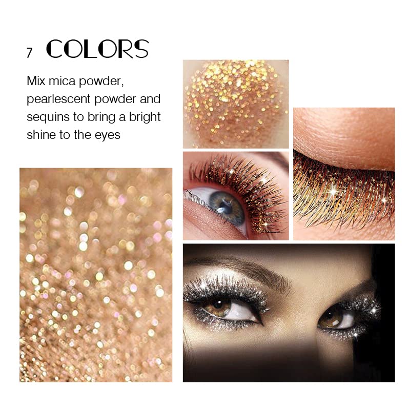 MIESCHER Green Mascara for Eyelashes - Waterproof, Long Lasting, Sparkle Diamond, Smudge-proof, Lengthening, Defining, Volume Color Glitter Makeup