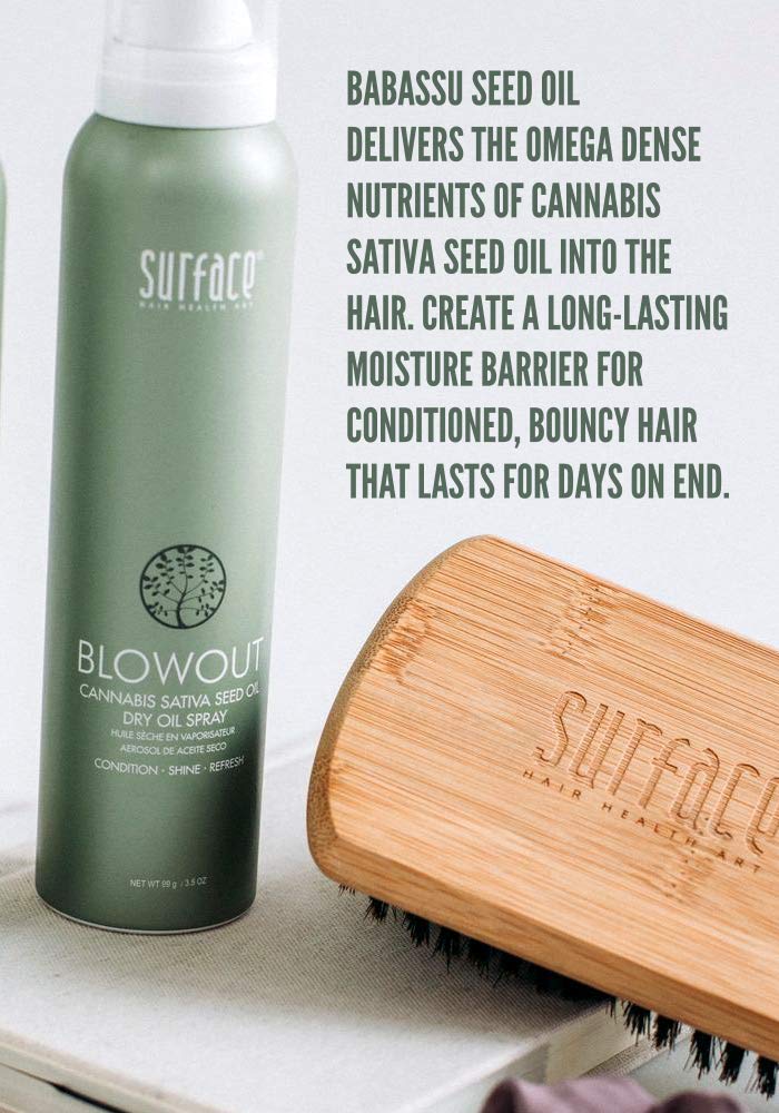 Surface Hair - Blowout Dry Oil Spray - Organic Ingredients for Women and Men, Heat-Resistant with Babassu Oil for Lightweight Conditioning for Longer
