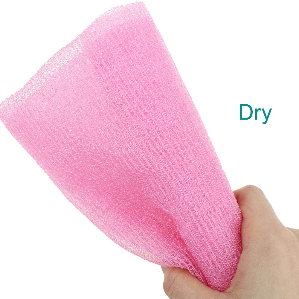 Meetory 6 Pieces Exfoliating Nylon Bath Cloth Towel, 35 inches (90cm) Beauty Skin Bath Wash Cloth Towel Massage for Women and Men