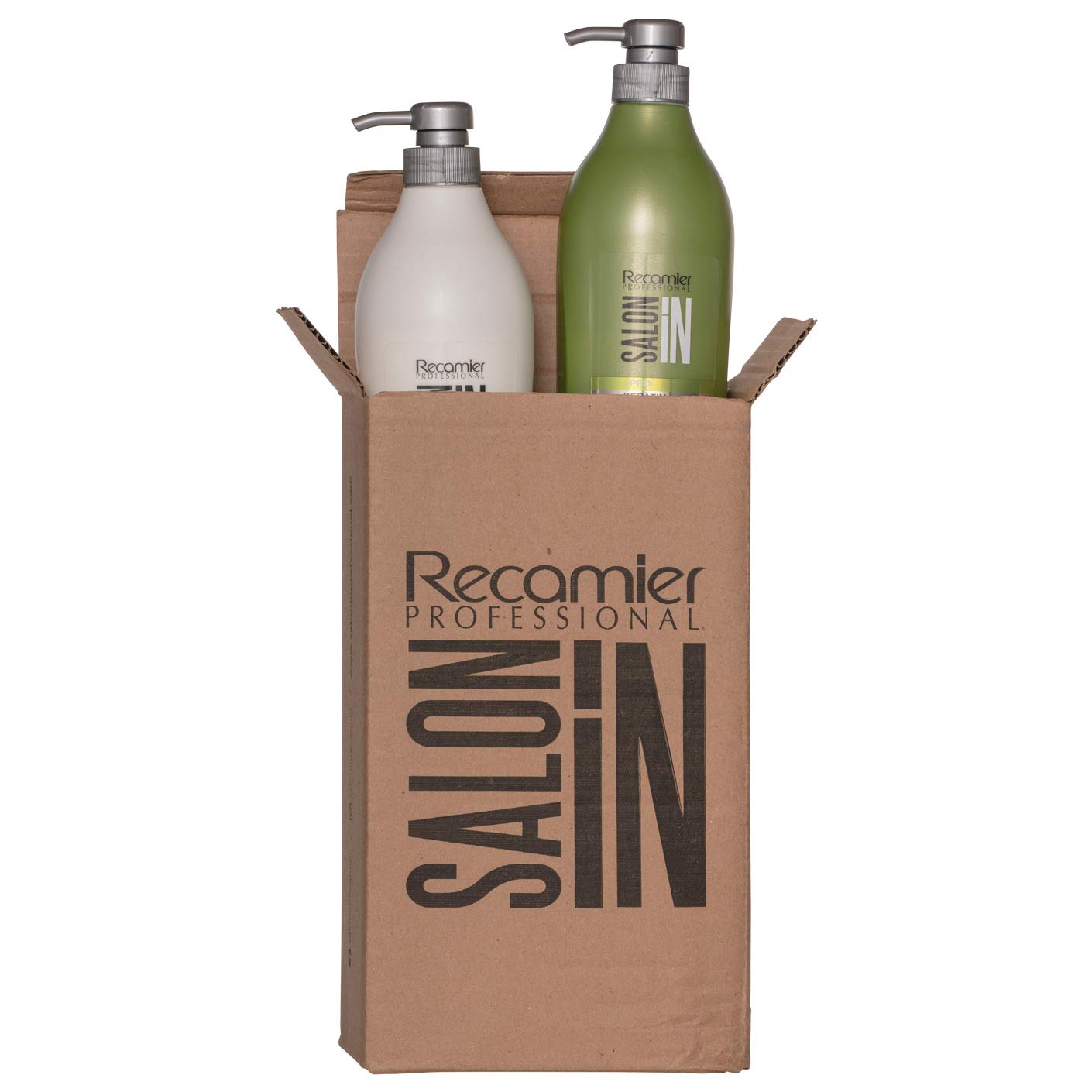 Salon In by Recamier | Keratin Ultra Force Hair Shampoo and Conditioner Set (33.8 fl oz / 1000 ml) | Repair & Strength