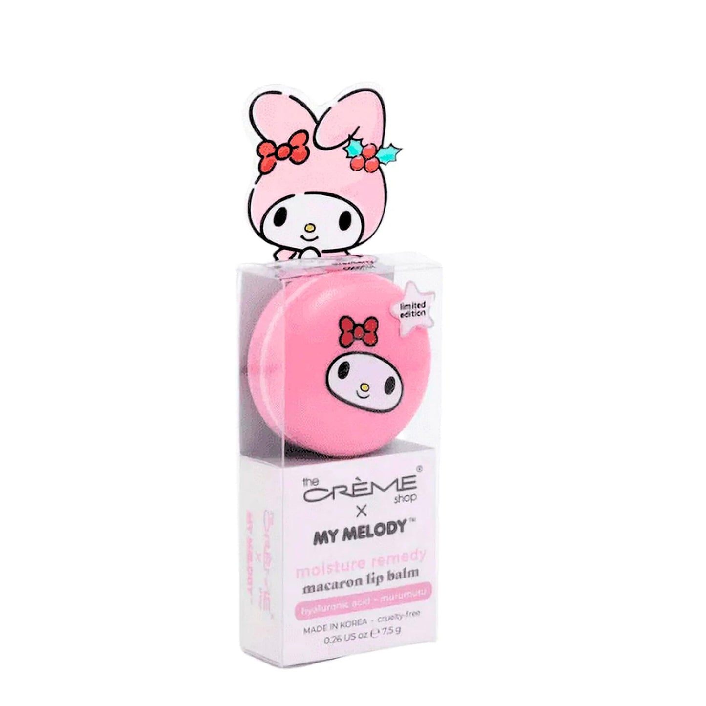 The Crème Shop x My Melody Moisture Remedy Macaron Lip Balm Korean Lip Balm with Murumuru Butter and Hyaluronic Acid