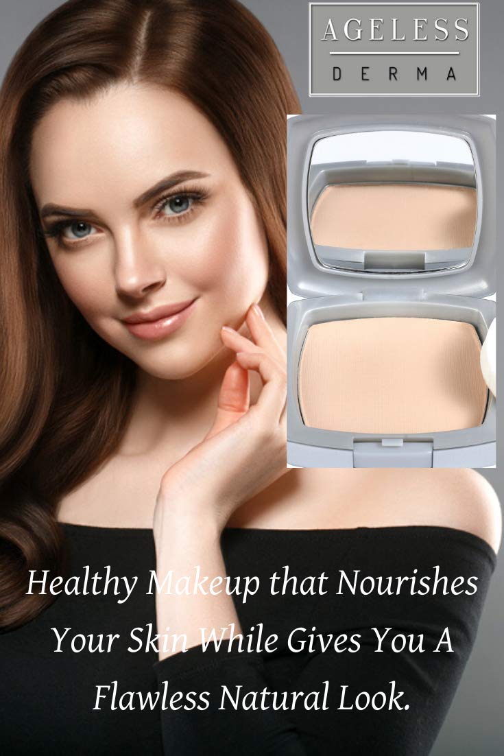 Ageless Derma Pressed Mineral Foundation Makeup Tawny With Vitamin and Green Tea Extracts