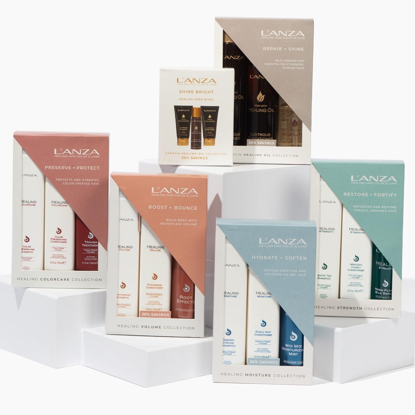 L'ANZA Healing Volume Trio Hair Kit, Thickening Shampoo and Conditioner with Root Effects Mousse Hairspray in a Gift Box, Luxury Hair Care Kit