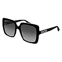 Gucci Women's GG0418S Sunglasses, Black-Black-Grey, 54, Black-black-grey, 54