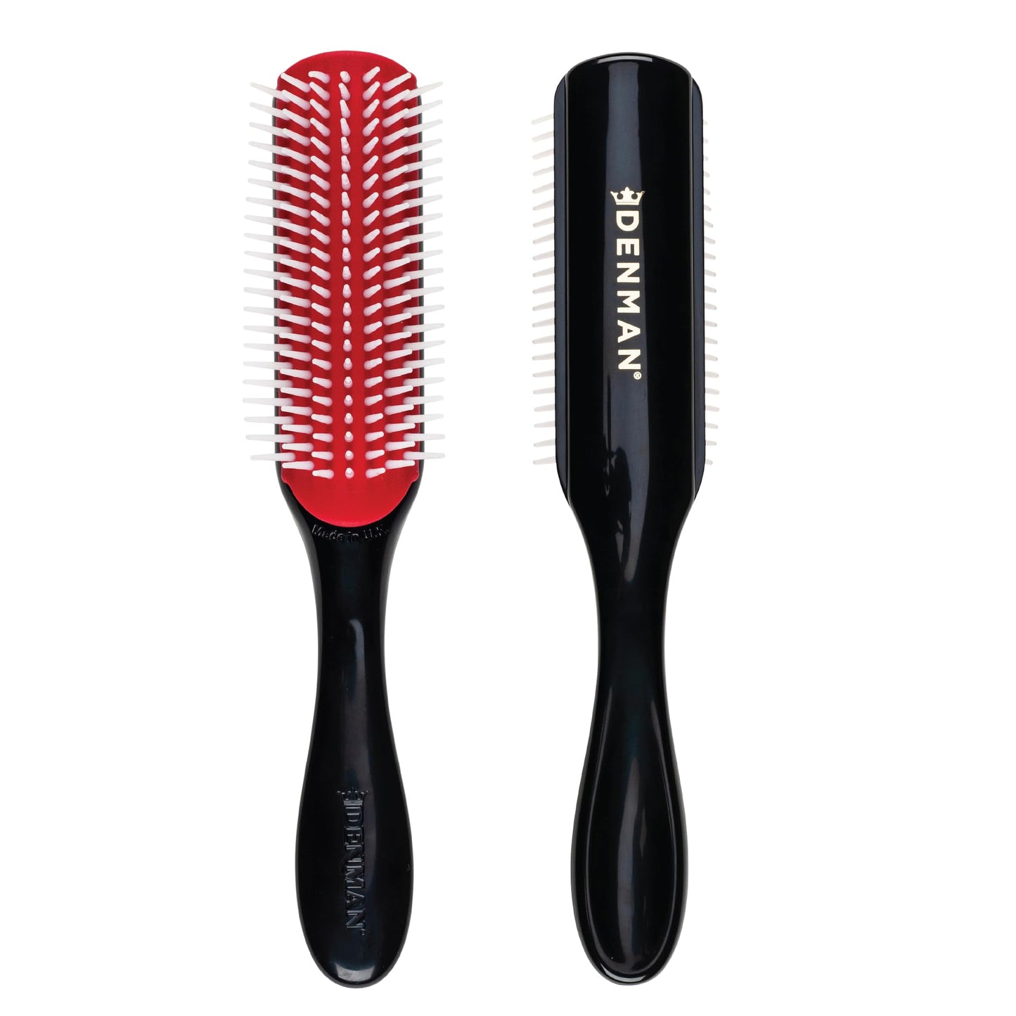 Denman Curly Hair Brush D3 (Black & Red) 7 Row Styling Brush for Detangling, Separating, Shaping and Defining Curls - For Women and Men Beauty and Personal Care Denman