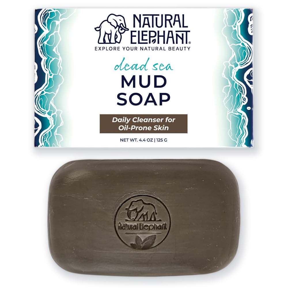 Natural Elephant Dead Sea Mud Soap Bar | Mineral-Rich Face & Body Cleanser with Natural Dead Sea Minerals | 4.4 oz (125 g)