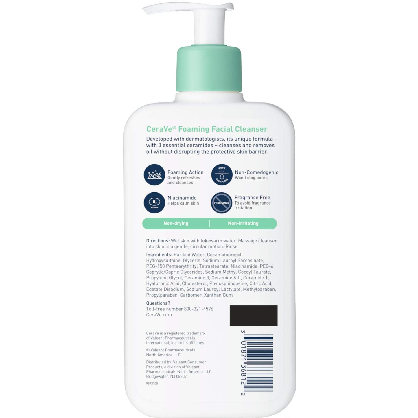 CeraVe Foaming Facial Cleanser, 2 Count