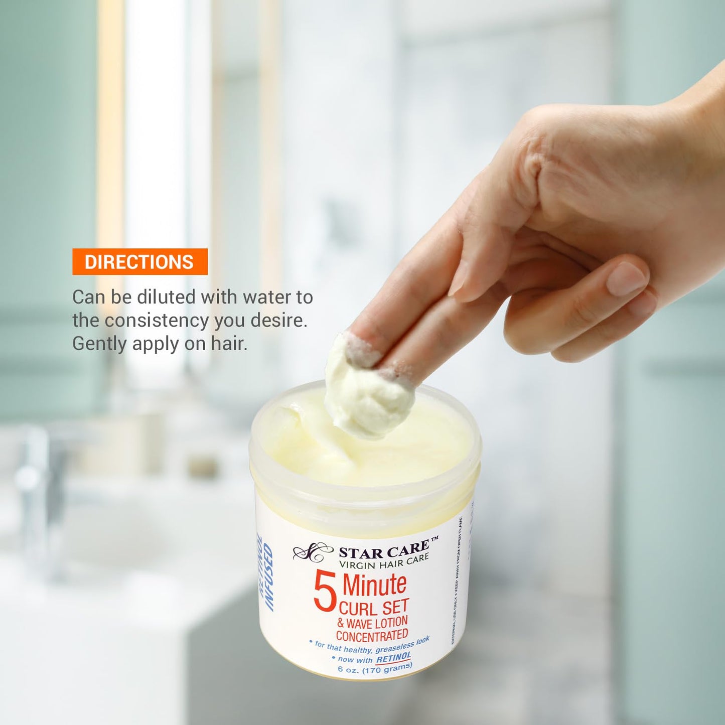 STAR CARE 5 Minute Curl Set & Wave Lotion concentrated with Retinol, Adds Sheen, Repairs & Moisturizes, Ideal for Hairpieces, Braids & Perms 6oz/170g