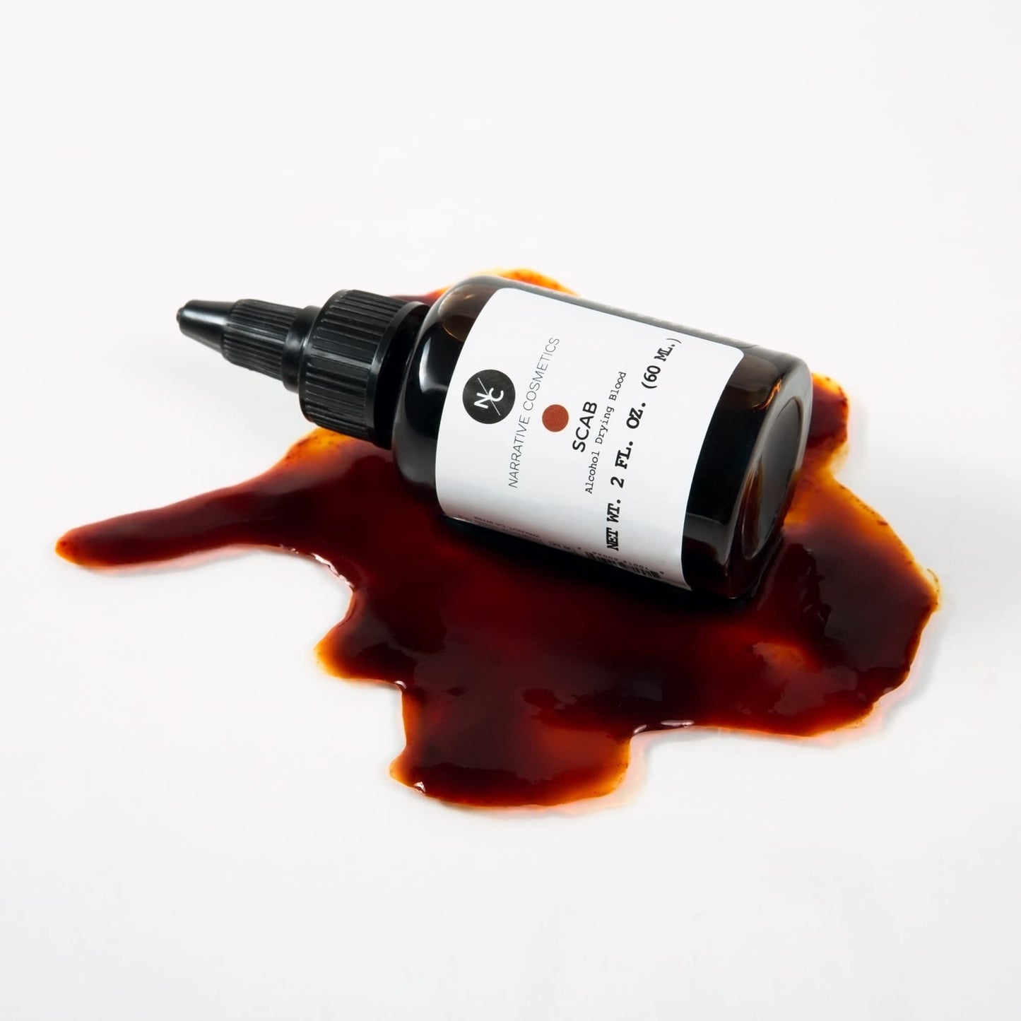 Narrative Cosmetics Alcohol Drying Blood - 2 fl oz | Dries to Touch, Keeps Wet Glossy Look | Won't Transfer or Smudge | SFX Wounds, Scabs, Gore |
