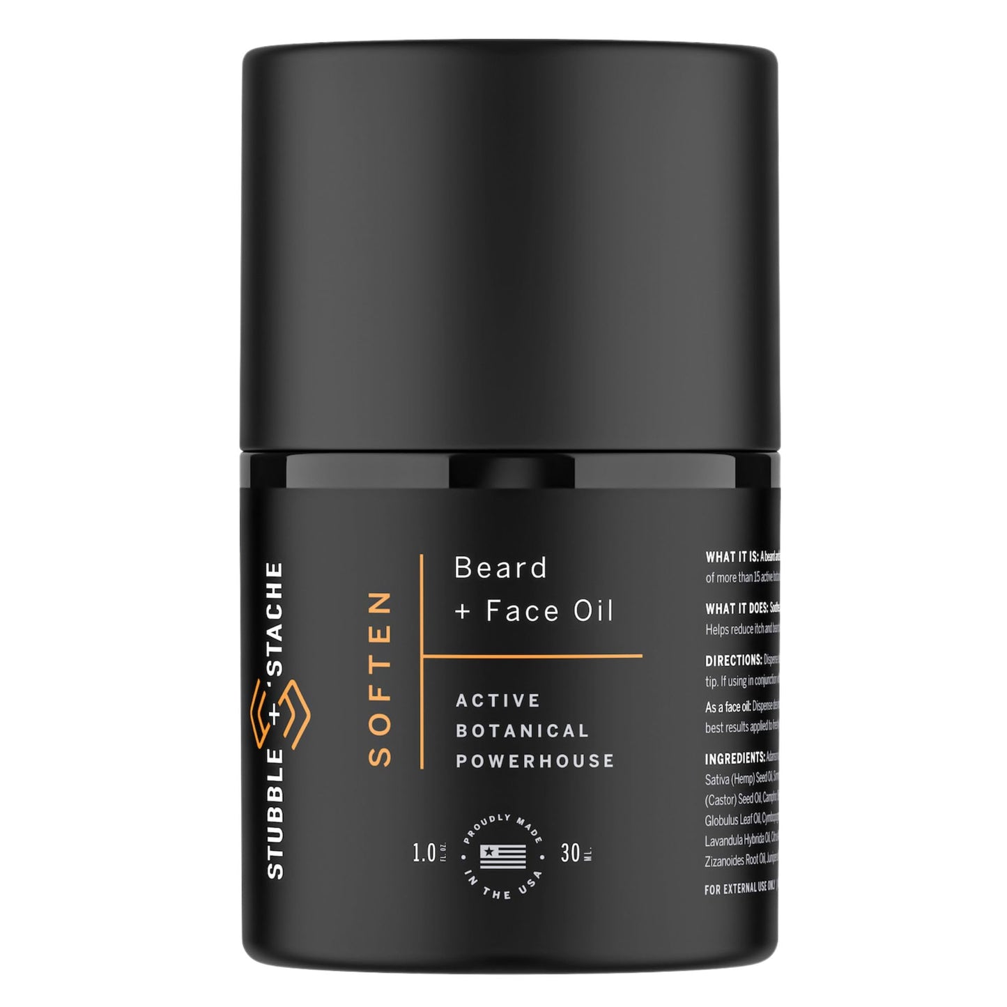 stubble & stache Hydrating Beard Oil for Men - Dual-Use Face & Beard Moisturizer & Conditioner with Baobab, Jojoba & Argan - Softens Hair, Stops Itch