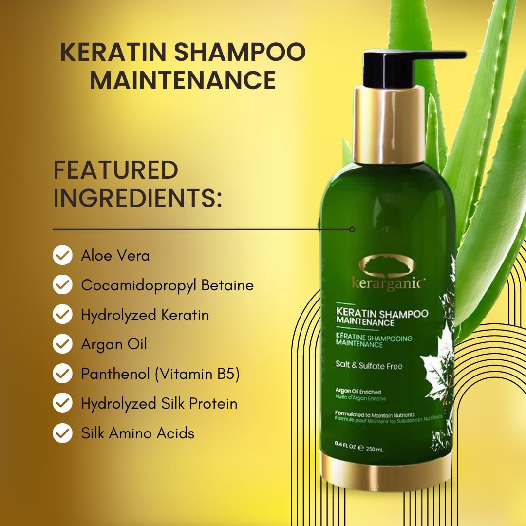 Kerarganic Keratin Shampoo Maintenance +Conditioner Post-Straightening Premium Set 500ml/16.9floz