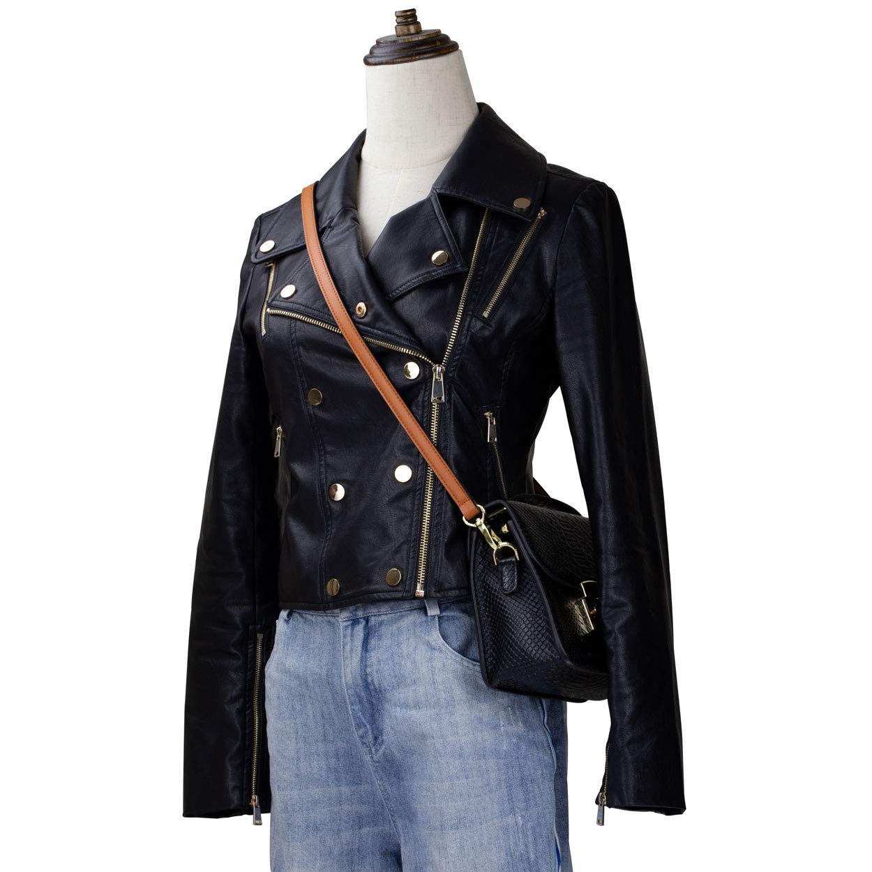 Allzedream Leather Purse Strap Replacement Crossbody Handbag Long Adjustable, Brown, M