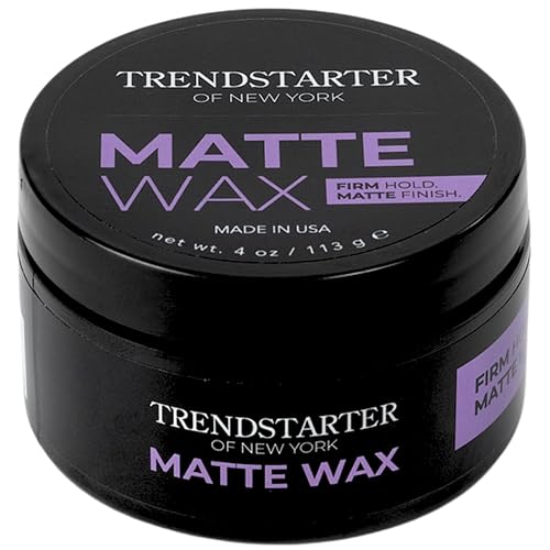 TRENDSTARTER - MATTE WAX (4oz) - Firm Hold - Matte Finish - Water Based All-Day Hold Hair Styling Pomade - Flake-Free Styling Wax for All Hair Types