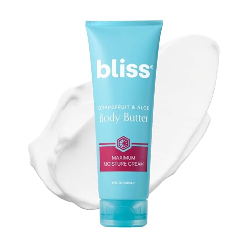 Bliss Body Butter - Grapefruit and Aloe - Maximum Moisture Cream - 6.7 Fl Oz - Body Lotion for Dry Skin - Long-Lasting Moisturizer for Women & Men