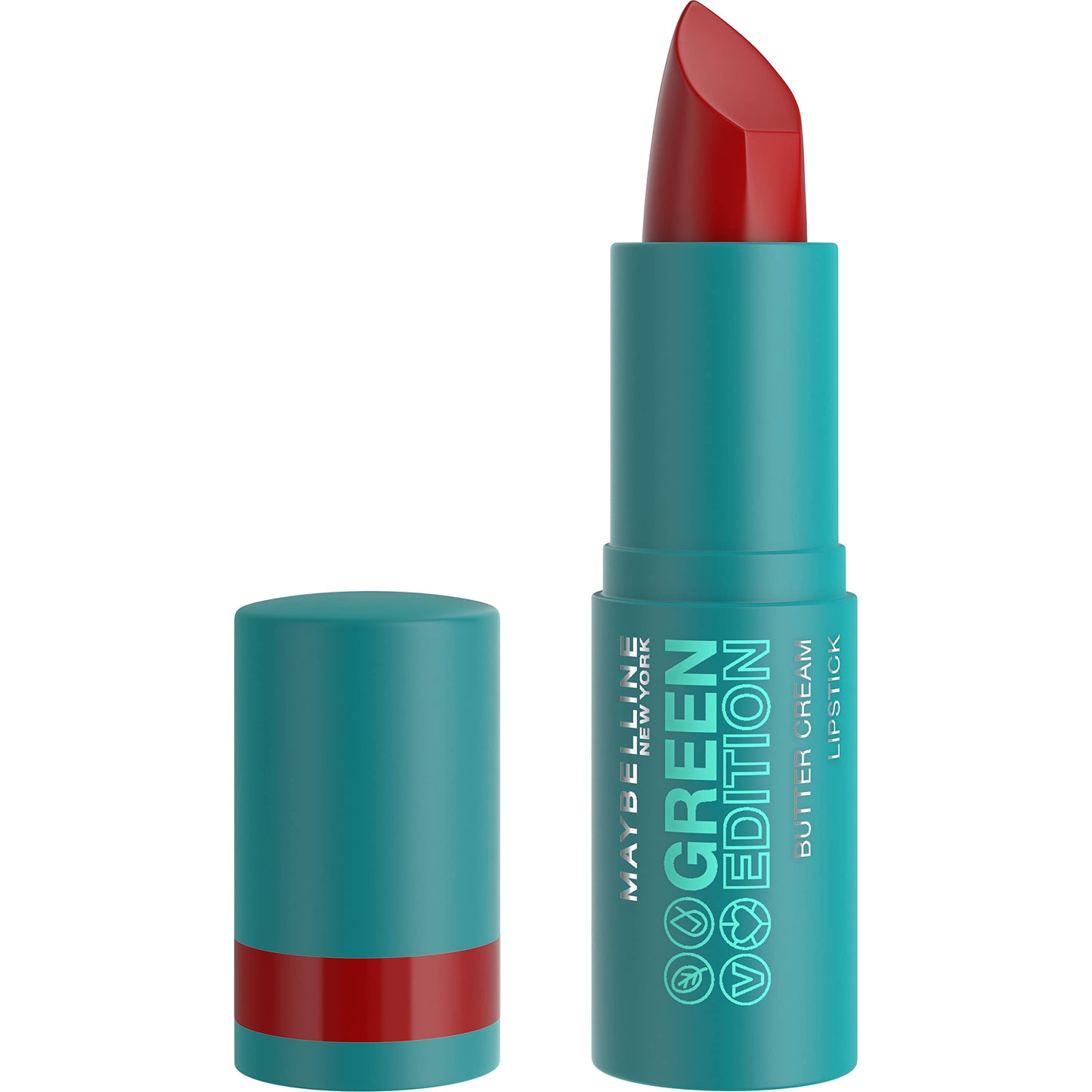 Maybelline Green Edition Butter Cream High-Pigment Bullet Lipstick, Musk, Orange Red, 0.12 oz