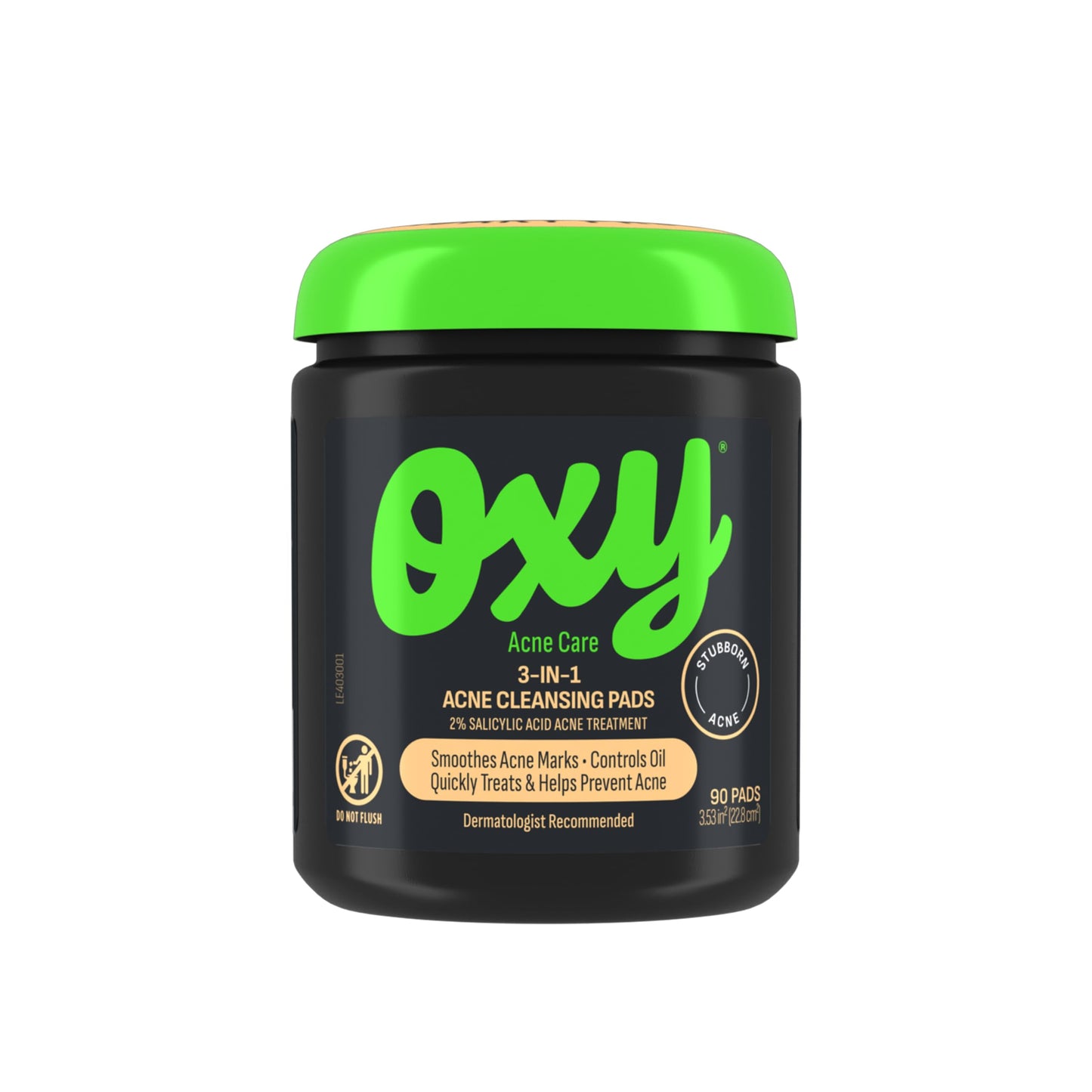 Oxy 3-IN-1 Acne Facial Cleansing Pads, Maximum Strength 2% Salicylic Acid Stubborn Acne Treatment, Controls Oil, Unclogs Pores, Smooths & Brightens