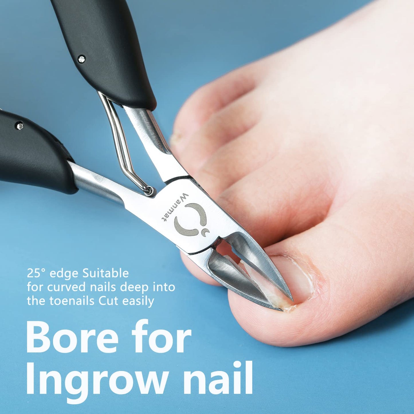 Toe Nail Clipper for Ingrown or Thick Toenails,Toenails Trimmer and Professional Toenail Nipper for Seniors with Stainless Steel Surper Sharp Blades Beauty and Personal Care Wanmat