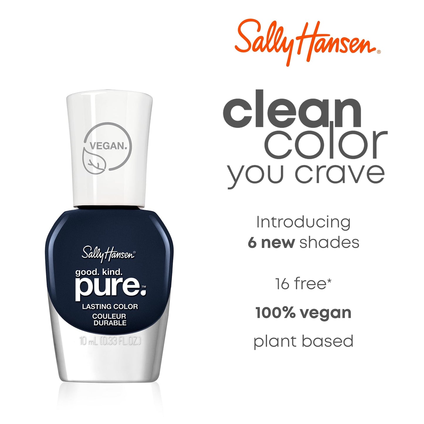 Sally Hansen Nail Treatment Good. Kind. Pure Nail Polish No Chip® Acrylic Top Coat | Long-Lasting Nail Protection | Strengthens & Seals Color
