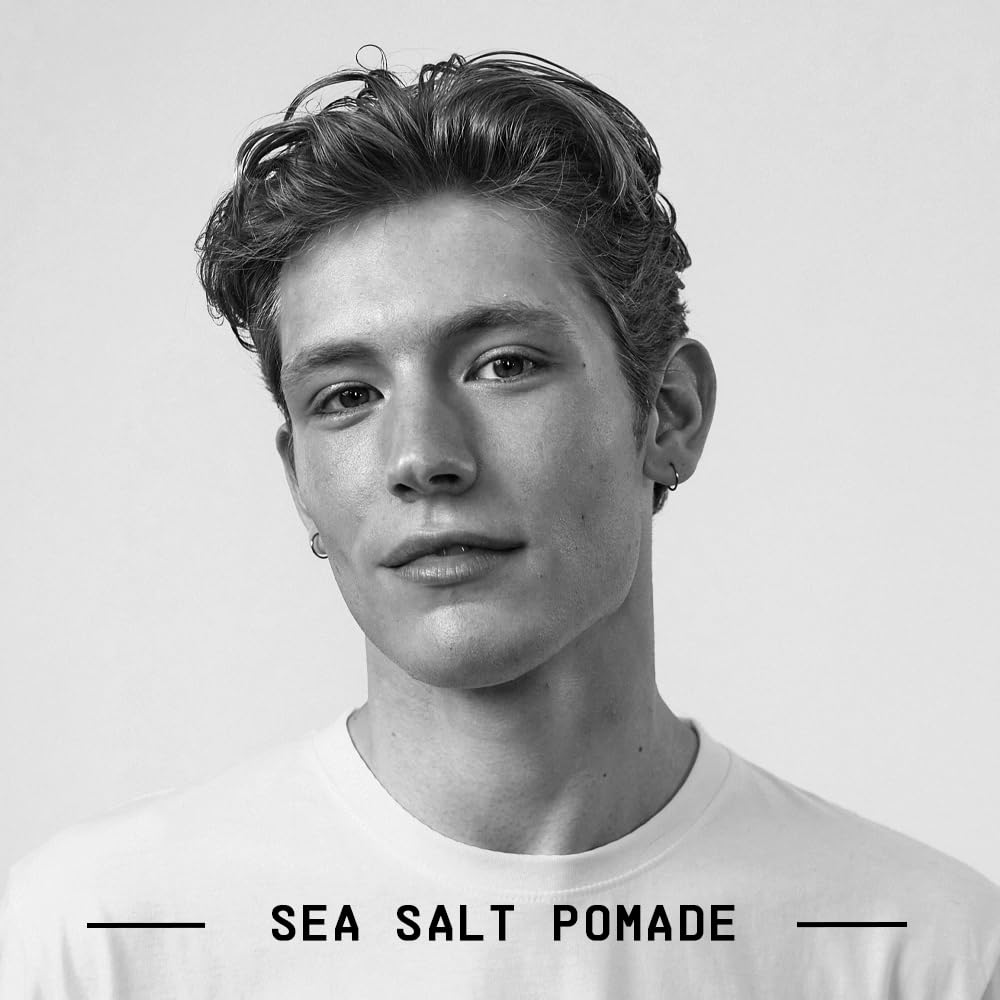 Fatboy Sea Salt Hair Pomade with Coconut Oil & Shea Butter, Lightweight Hold for Texture, Styling & Shine, Tousled Beach Waves Finish, Hair Care