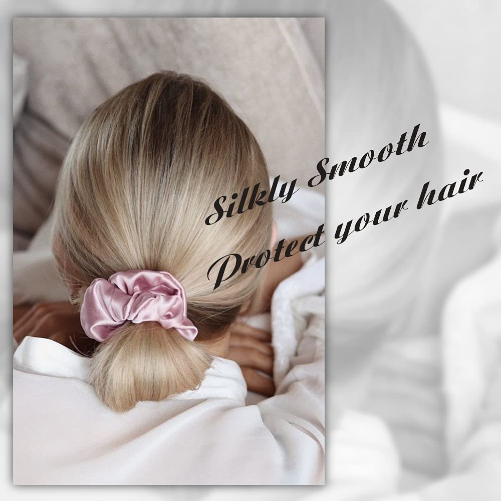 OLESILK 100% Mulberry Silk-Scrunchies for Hair Sleep, Women Grils Silk Hair Ties for Frizz & Breakage Curly Hair, No Damage, Elastics Ponytail Holder Beauty and Personal Care OLESILK