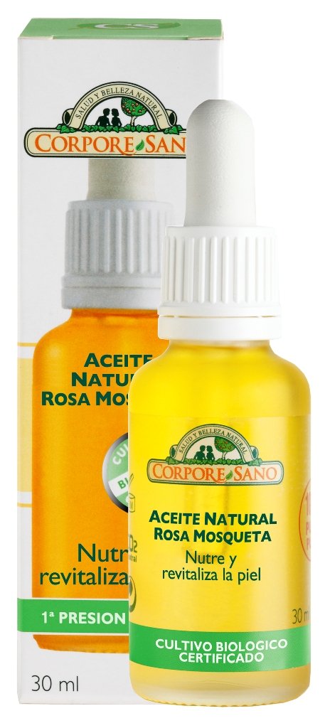 Corpore Sano Musk Rose Oil with Sweet Almonds Oil/Aceite de Rosa Mosqueta con Aceite de Almendras Dulces Nourishes & Revitilizes the Skin .Certified