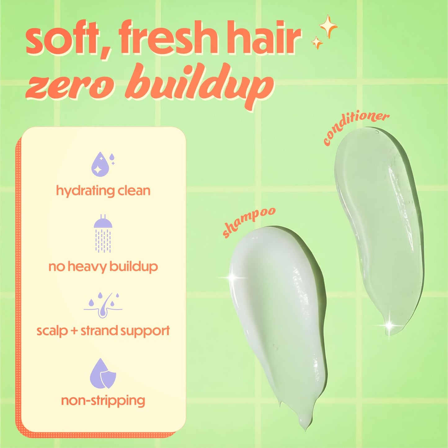 The Hair Toss Men & Women Shampoo And Conditioner Set 13.5floz/7floz - Mint - Formulated 4.5pH Moisturizing Paraben and Sulfate Free Shampoo