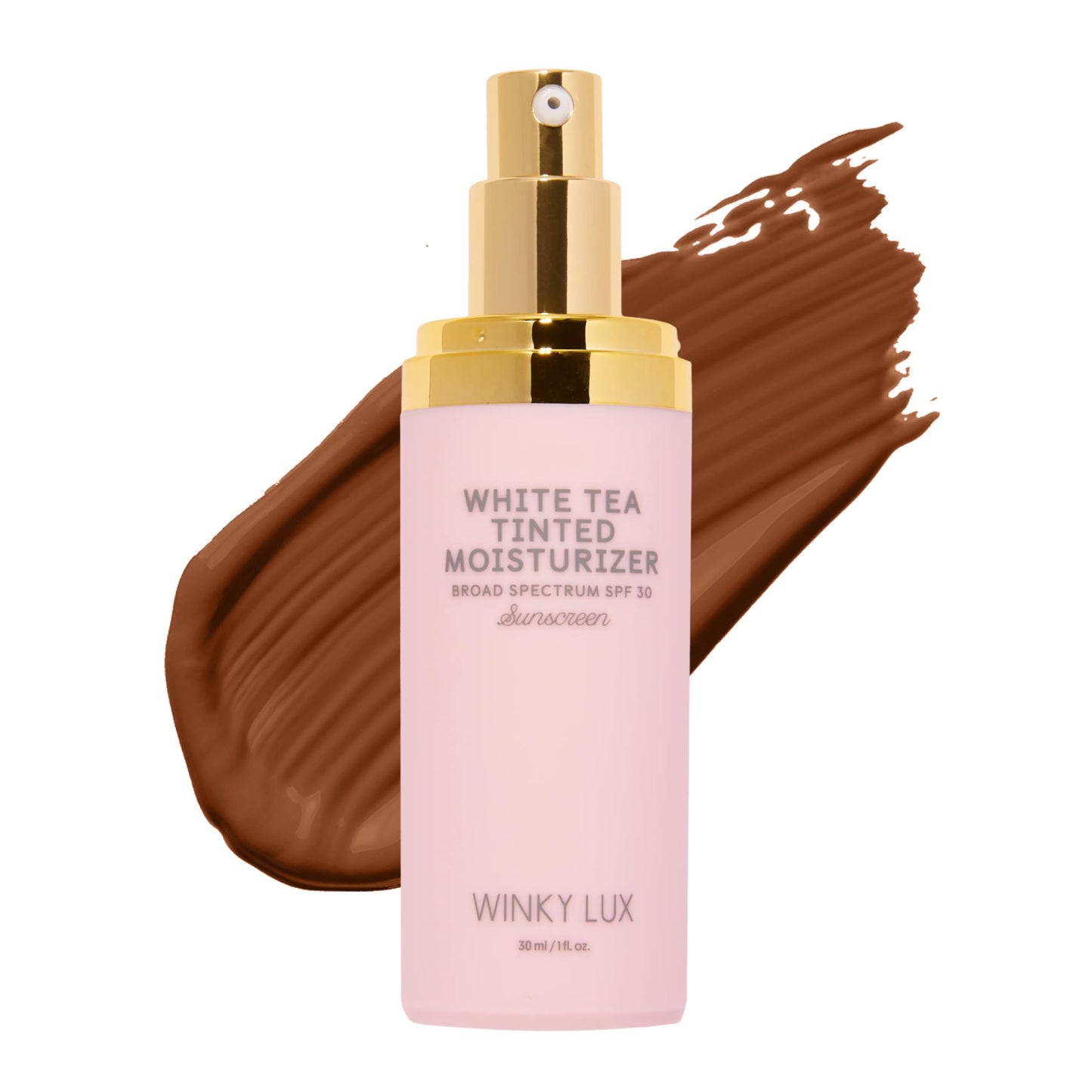Winky Lux White Tea Tinted Moisturizer SPF 30 - Buildable Coverage with Facial SPF, Lightweight Sunscreen for Face, Naturally Radiant Finish, Long