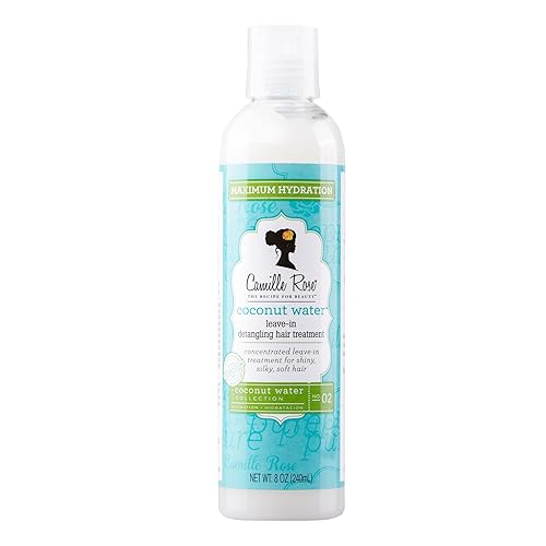Camille Rose Leave-In Conditioner, Coconut Water - Lightweight Deep Conditioning Hair Treatment, Detangler & Frizz Control, 8 Fl Oz