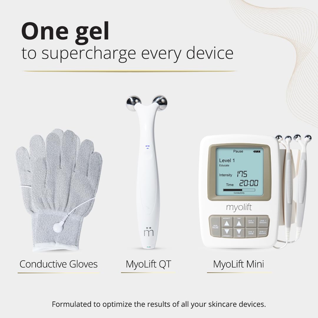 Myolift 7E Wellness ReStore Conductive Gel, 4oz – Microcurrent Facial Gel with Green Tea, Hyaluronic Acid & Collagen for Firm, Youthful Skin