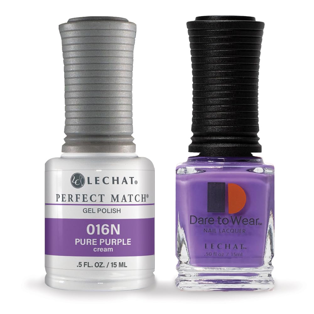 LECHAT Perfect Match Pure Purple, Cream Purple Gel Polish & Nail Lacquer Duo Set Beauty & Personal Care LECHAT