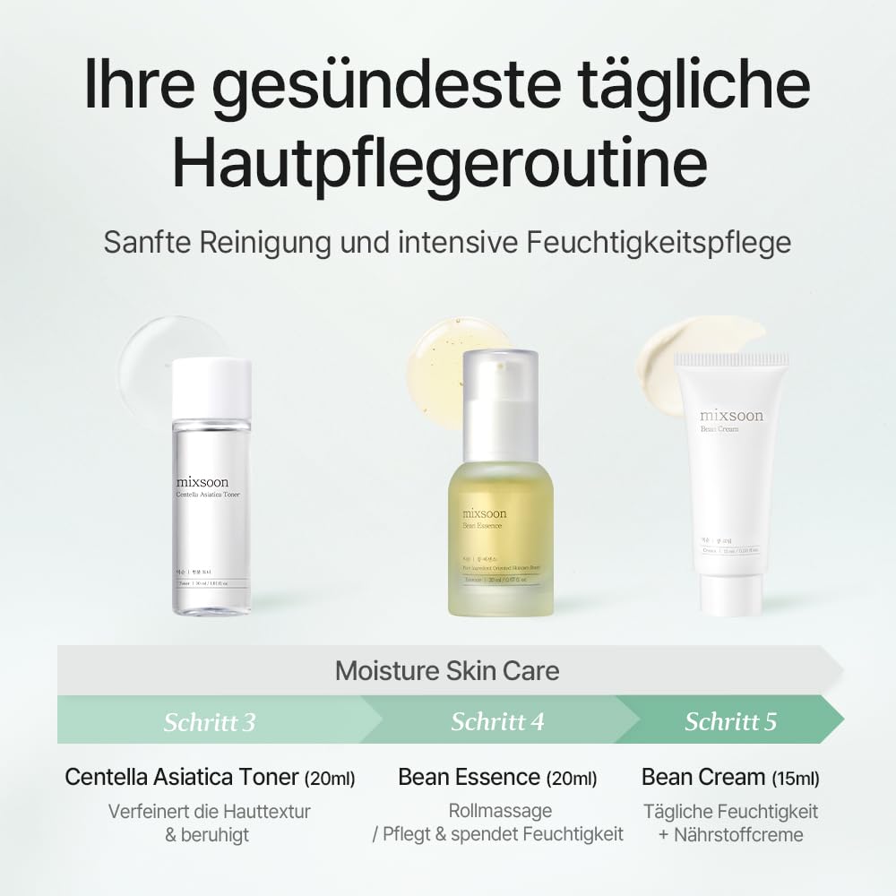 mixsoon Pure Glow Essentials Set - 5-Step Skincare Kit - Travel kit, Travel size kit, Hydrating Skincare Gift Set (15ml*1+20ml*3+30ml*1) Korean Glass Beauty and Personal Care mixsoon