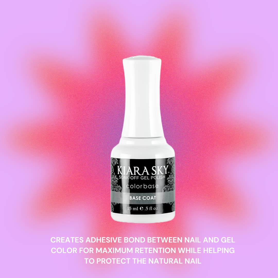 KIARA SKY Gel Polish Top Coat 0.5 fl oz + Base Coat 0.5 fl oz Duo | Soak Off Formula