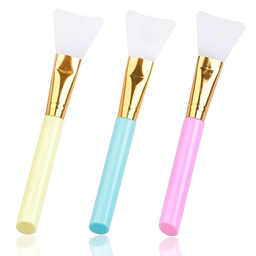 3 PCS Premium Silicone Face Mask Brush, AULLUA Mask Beauty Tool, Soft Silicone Facial Mud Mask Applicator Brush, Hairless Moisturizers, Body Lotion