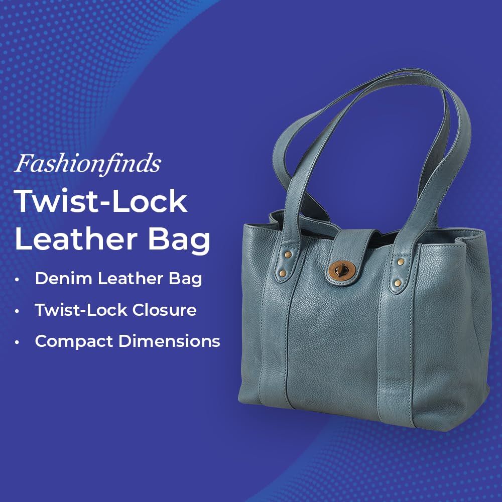 Twist Lock Leather Bag for Women, Ladies Shoulder Purse, Handbag with Multiple Pockets, Magnetic Snap Closure