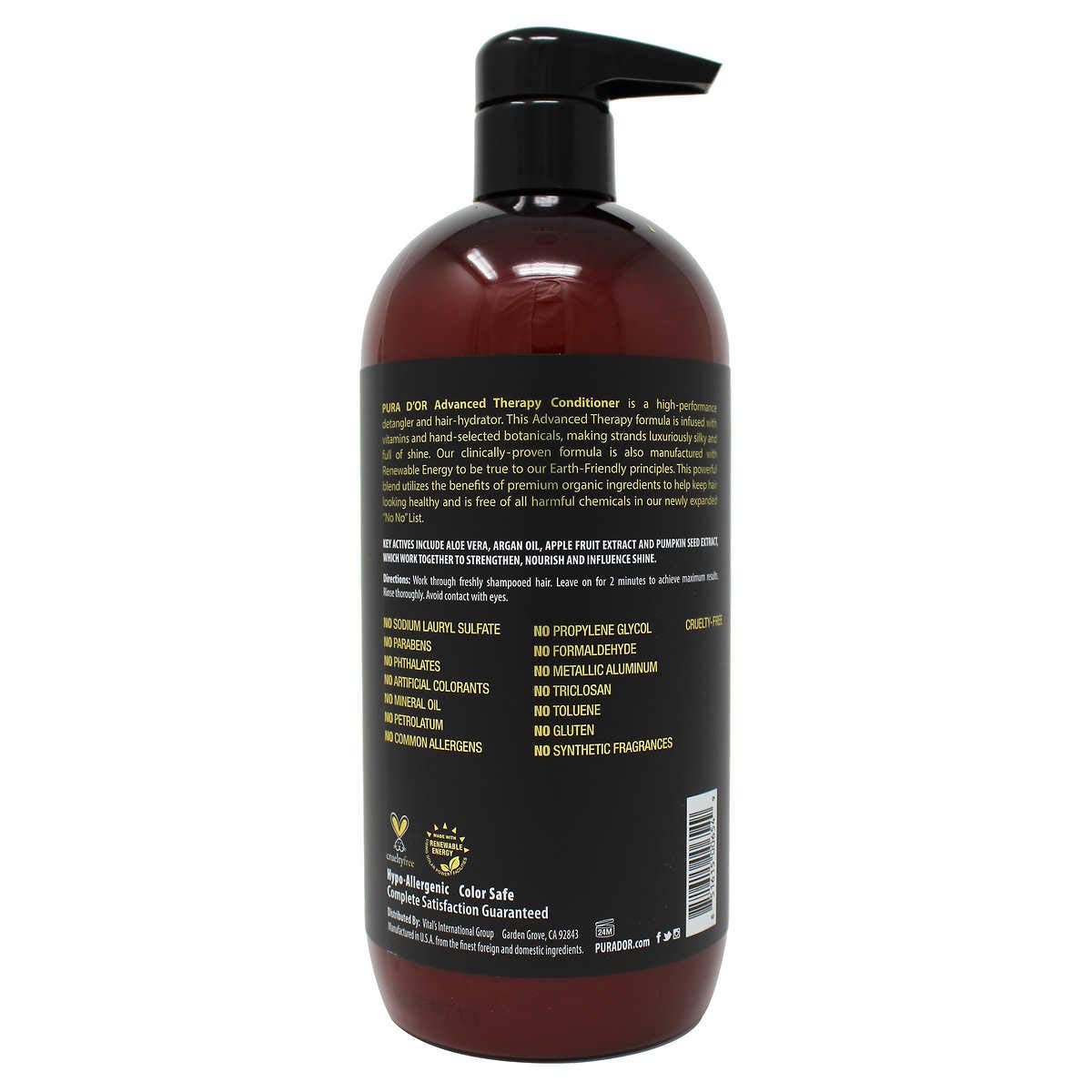PURA D'OR Advanced Therapy System Clinically Proven to Reduce Hair Thinning - Paraben Free, Argan Oil Scent - Shampoo and Conditioner Set for Fine