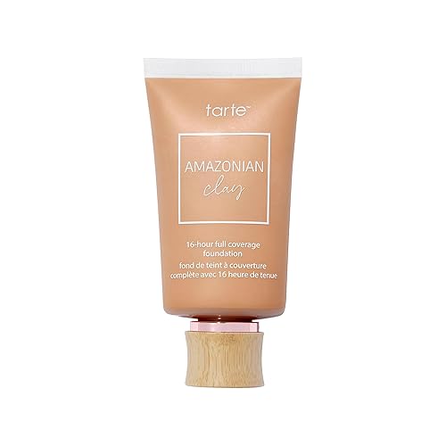 tarte Amazonian clay 16-hour Full Size coverage foundation - Matte Finish Foundation, Vitamin E for Hydration & Smooth Looking Skin, Vegan & Cruelty-Free, full size, medium honey
