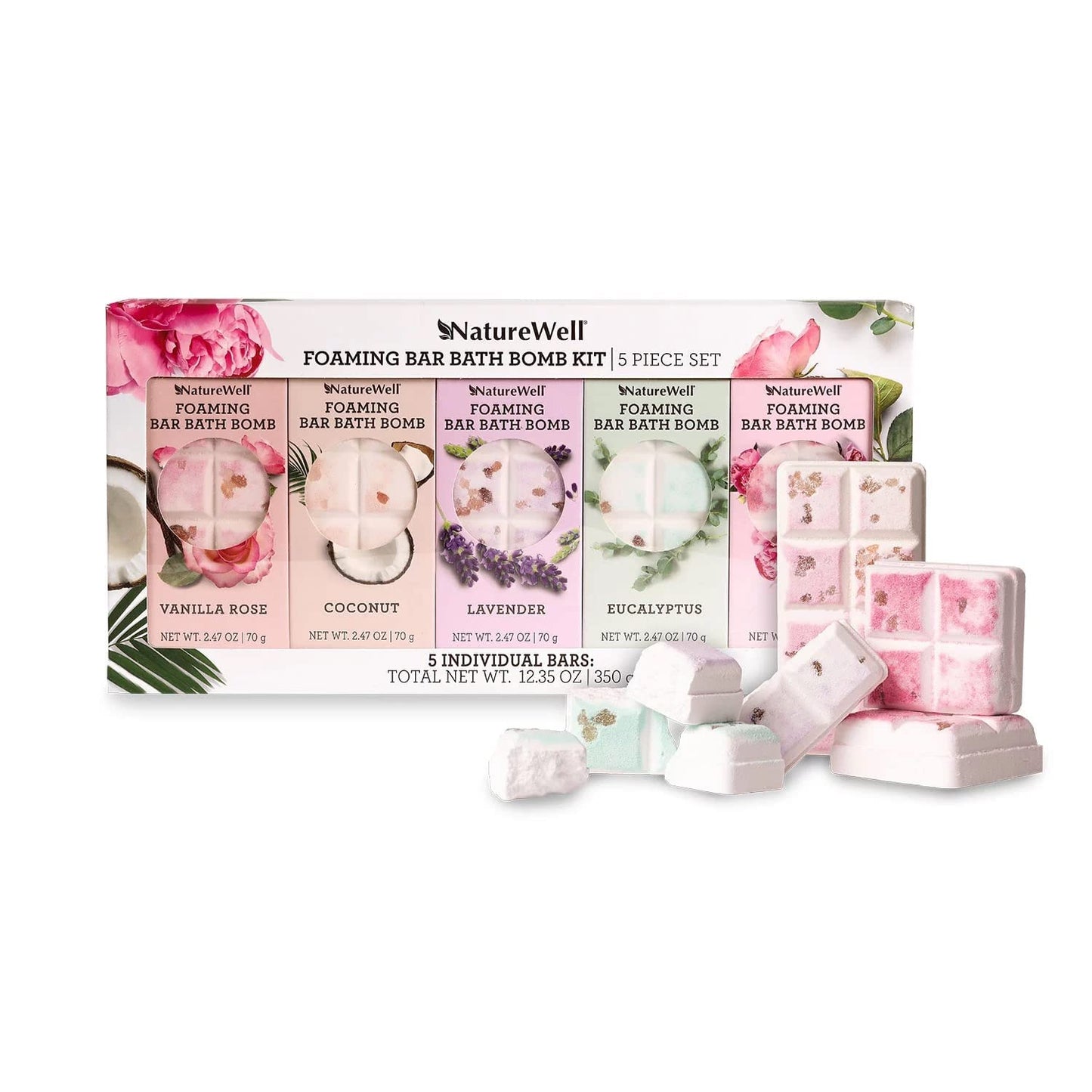 NatureWell Foaming Bath Bomb Kit, 5 Pack, 12.35 Ounces