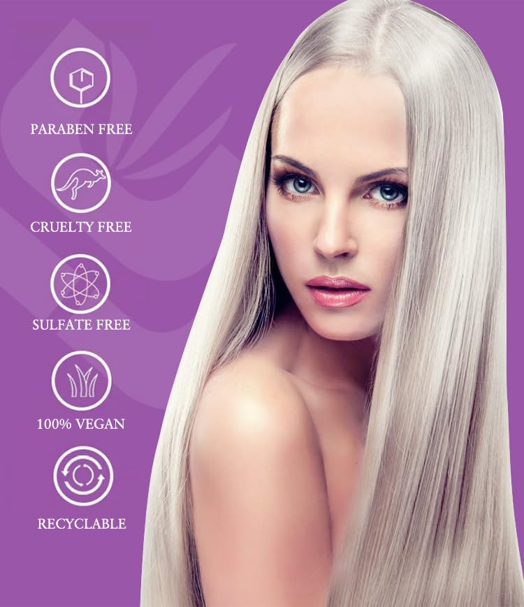 YOGI CARE Professional Toning Purple,Shampoo and Conditioner Set for Blonde Hair, Smooth Soft and Shine, 300ml Each
