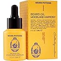 SEVEN POTIONS Natural Beard Oil for Men 1 FL OZ / 30ml - Sweet & Woody Beard Softener & Conditioner - Vegan Conditioning Oil That Helps Prevent Itch