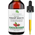 Rosehip Oil - Pure, Virgin, Cold Pressed - From Whole Berries (Pulp & Seeds), Natural Deep Orange Hue for Intensive Skin Repair - Undiluted Organic