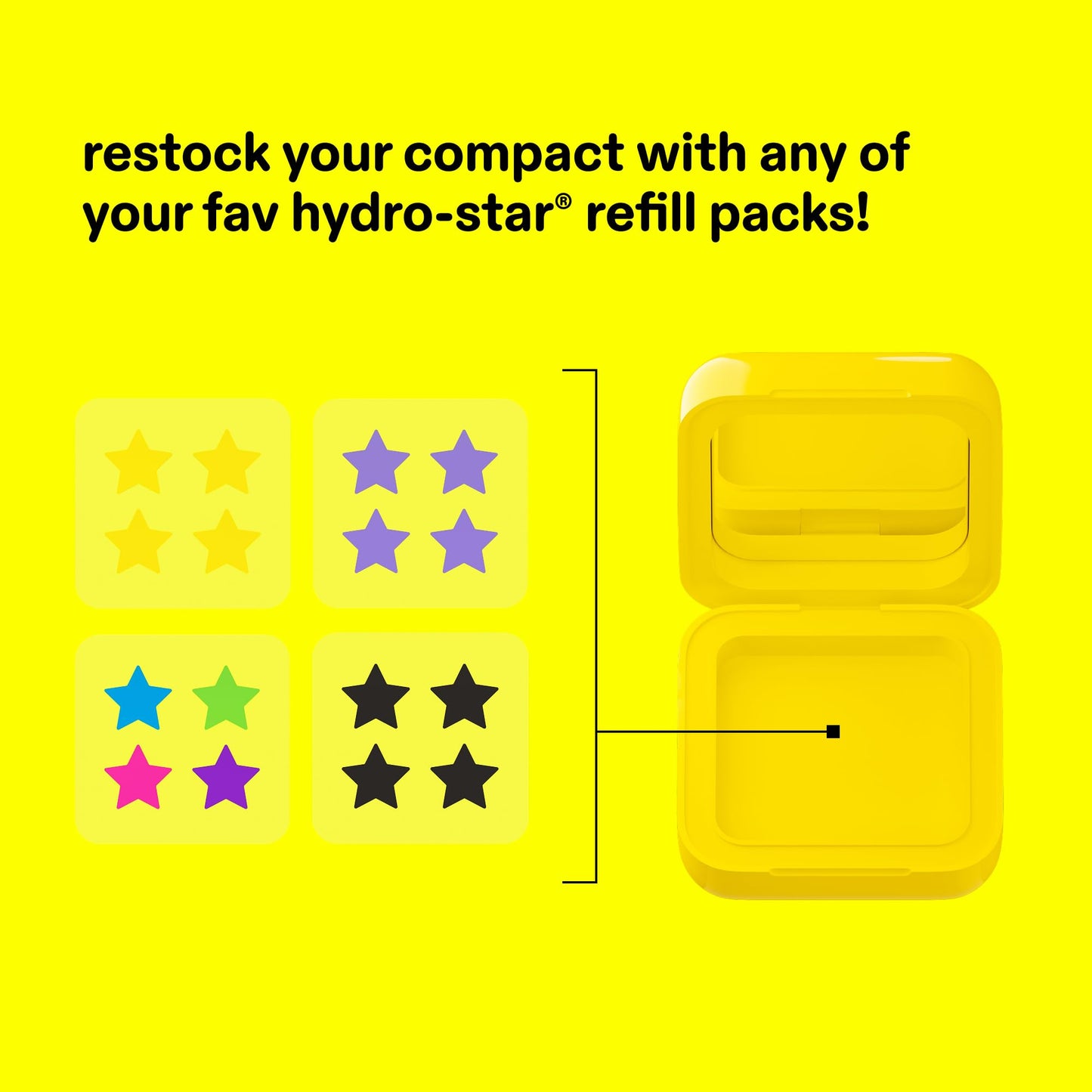 Starface Hydro-Star Pimple Patches + Big Yellow Compact, Clinically Proven Spot Shrinking in 6 Hours, Absorb Fluid and Reduce Redness, Hydrocolloid