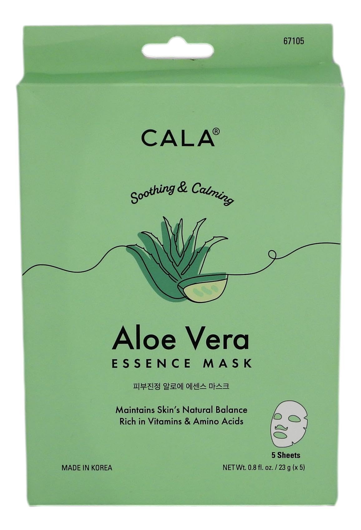 Cala essence facial mask sheets 5 count, 5 Count (Aloe Vera)