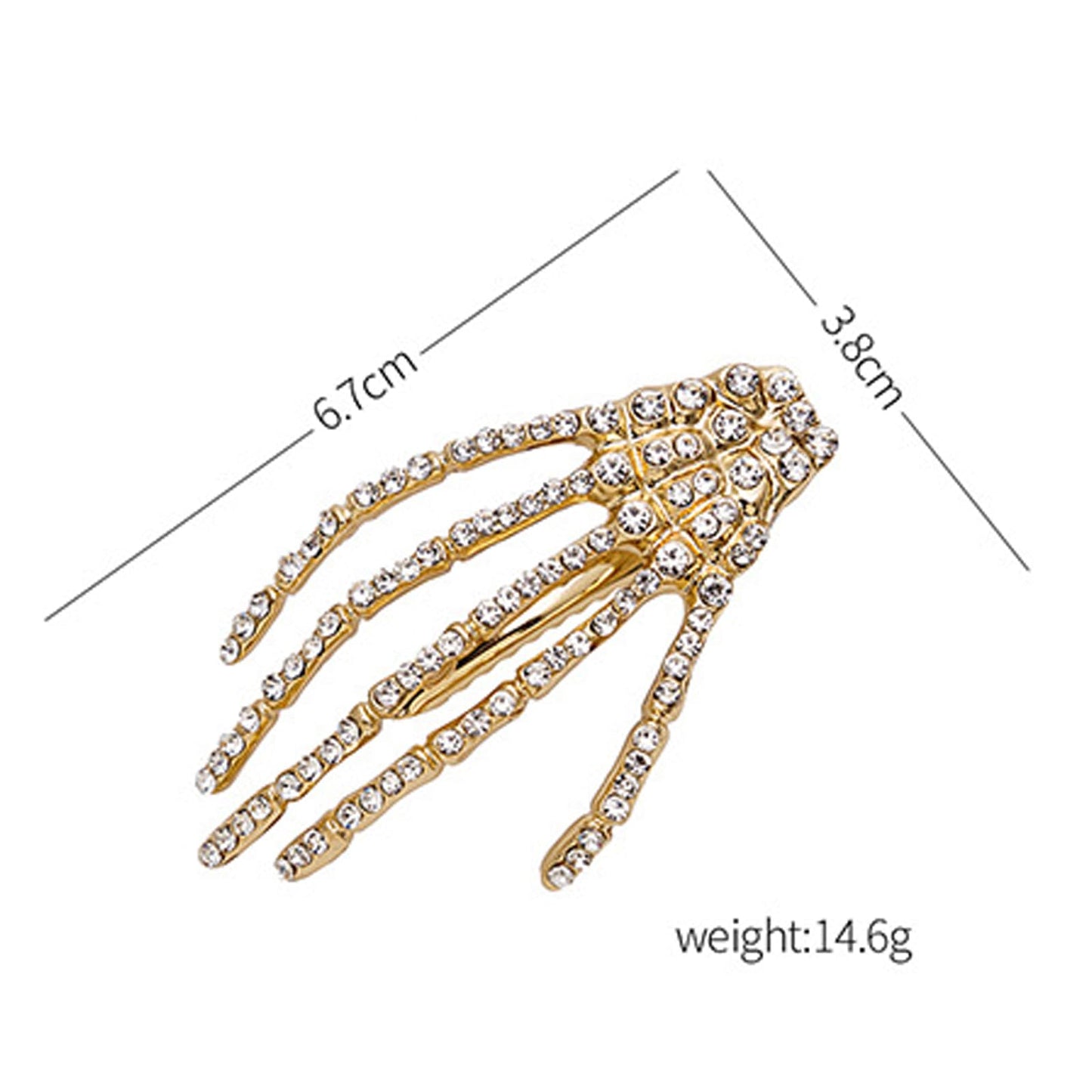 4Pcs Halloween Skeleton Hands Hair Barrettes,Halloween Hair Clips for Women Girls,Rhinestone Skull Hand Hair Clip Hairpin,Zombie Punk Rock Hair