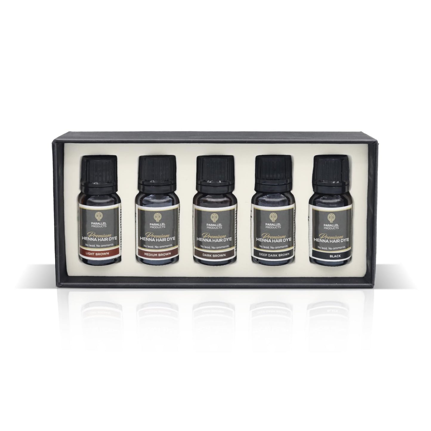 Parallel Products Henna Color Kit - Professional Hair Tint and Root Touch Up - 3 Gram Mini-Collection for Grey Coverage