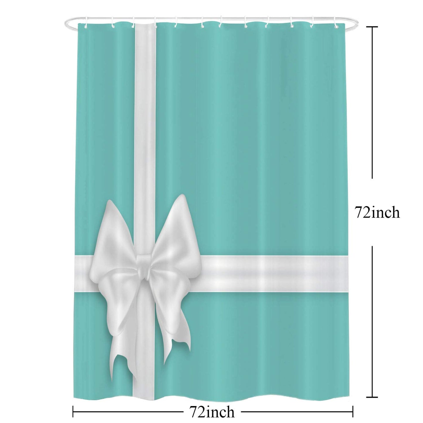 Shrahala White Elegant Turquoise Decorative Shower Curtain, Elegant Turquoise Christmas Shower Curtain for Shower Stall Bathtubs Bathroom Decor…