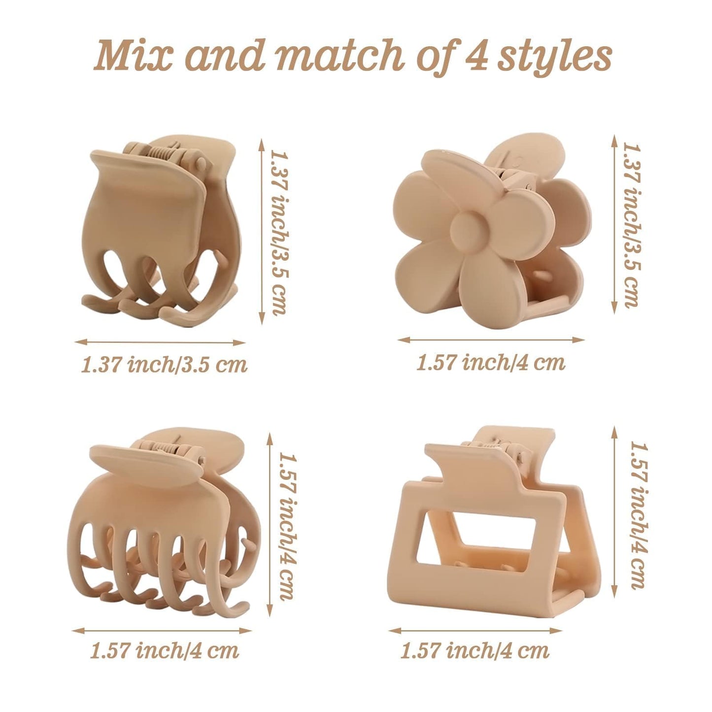 16 PCS Small Hair Clips for Women & Girls, Durable Matte Claw Clips for Thin Hair, Strong Hold NonSlip Medium Hair Claw Clips, Mini Hair Clips, Cute